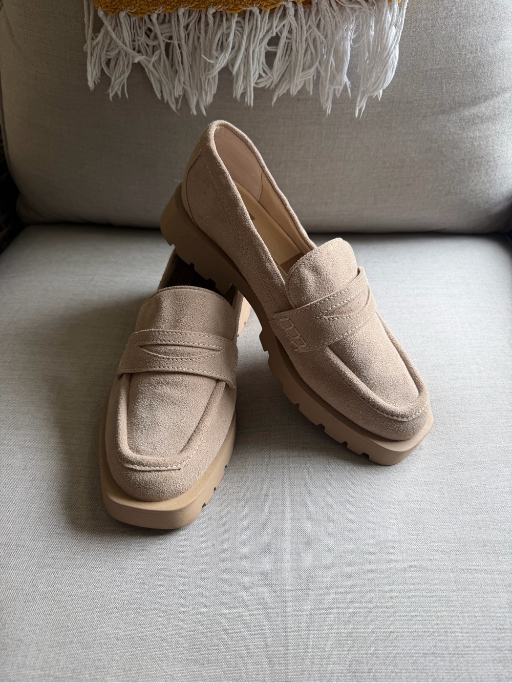 Dolce Vita Tan Suede Lug Sole Loafers
